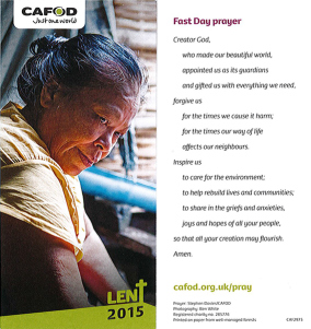CAFOD Lent fast day
